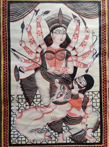 Durga Durgeshwari- Bengal Pattachitra