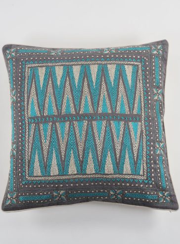 Boho- Blue- Kantha cushion cover