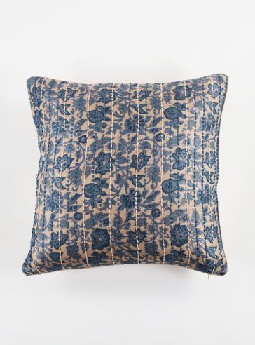 Bagru Blocks- Blue- Kantha cushion cover