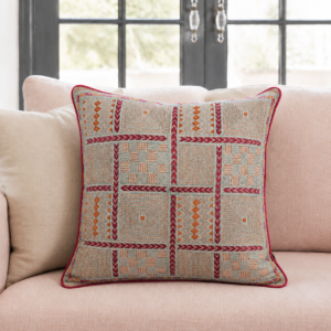 Rust Archive- Exquisite Kantha cushion covers 16"x16", square, hand made, hand embroidered