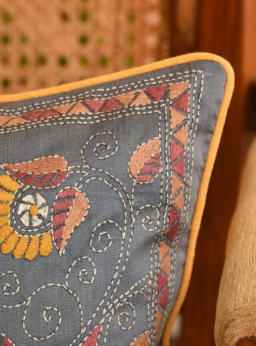 Grey Spring - Kantha cushion cover