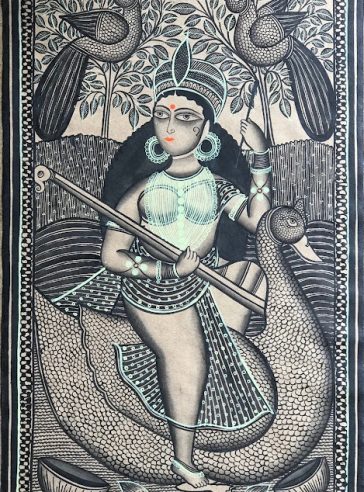Saraswati-  Bengal Pattachitra