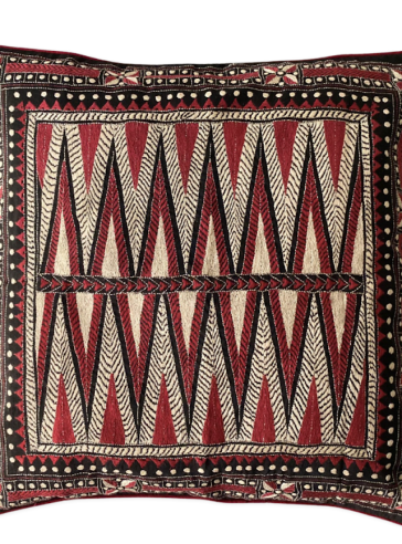 Boho Maroon- Kantha cushion cover