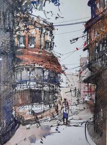Streets of Kolkata- Urban Sketch