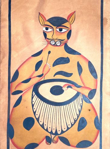 The musical cat- Bengal Pattachitra