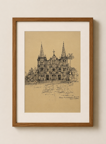 Santa Cruz Cathedral Basilica, Kochi-Urban Sketch