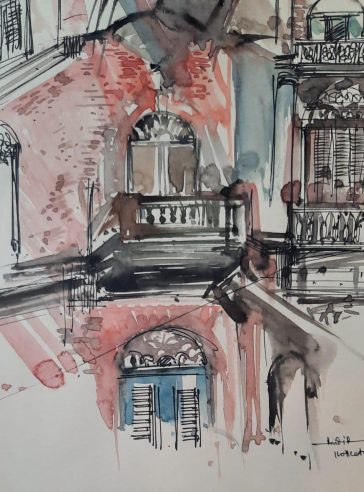 Nostalgic Calcutta-Urban Sketch