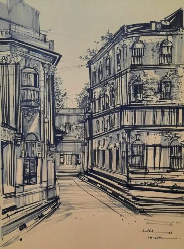 Streets of Kolkata- I-Urban Sketch