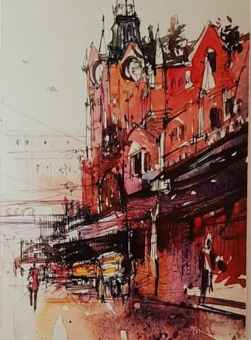 New Market, Kolkata- Urban Sketch