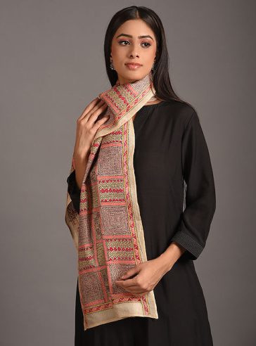 Aesthetically Gridded- Kantha Stole