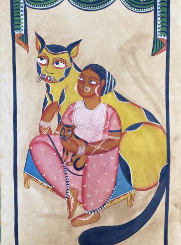 Cat love- Bengal Pattachitra