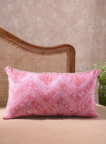 Kantha on Shibori- Pink-Kantha cushion cover