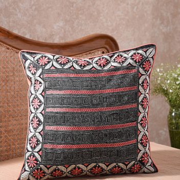 Phool & Raan- Kantha cushion cover 20"