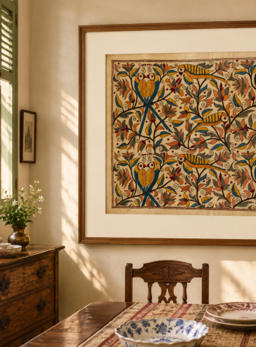 Tota Paakhi- Kantha embroidered wall hanging