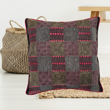 Kimi- Kantha embroidered Cotton cushion cover
