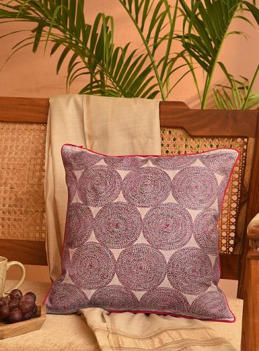 Gole- Kantha cushion cover 16"x16" | square