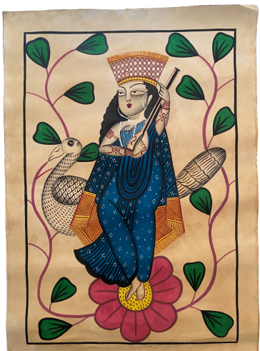 Saraswati-V Bengal Pattachitra