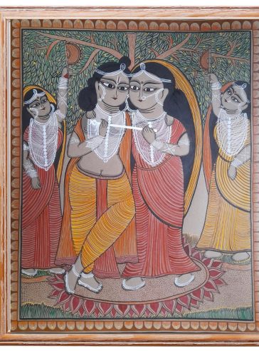 Radha Krishna IV-Bengal Pattachitra