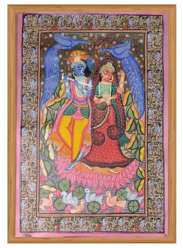 Radha Krishna V-Bengal Pattachitra