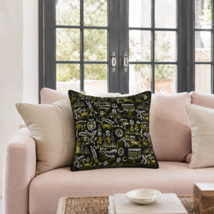 Tribal Void - Kantha embroidered Cotton cushion cover 18"x18" ( inches)