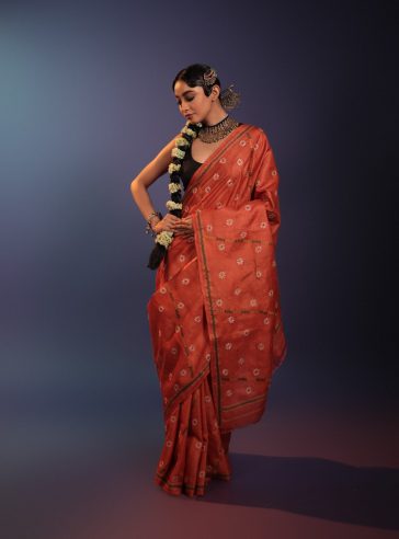 Aparna- Kantha embroidered on pure Tussar Silk Saree