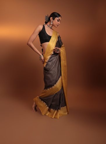 Amaya- Natural vegetable tie & dye pure Tussar silk saree