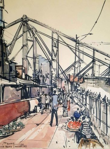 Strand Road, Kolkata - Urban sketch