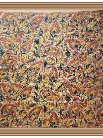 Kolka aar Phool- Kantha embroidered wall art