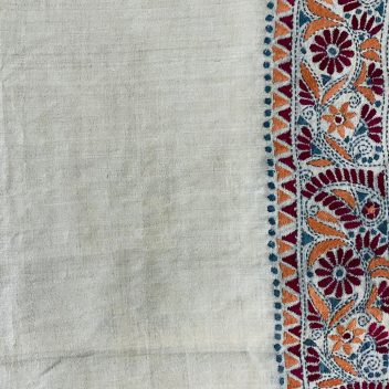 Laboni- Kantha embroidered on pure Tussar Silk Saree