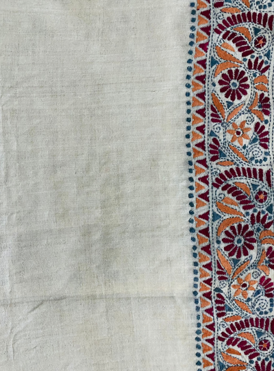 Laboni- Kantha embroidered on pure Tussar Silk Saree