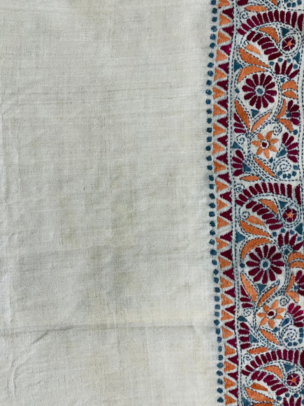 Laboni- Kantha embroidered on pure Tussar Silk Saree