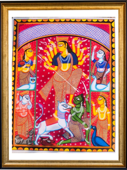 Durgati Nashini VII- Original-Bengal Pattachitra