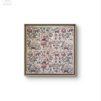 Rustic Synergy 40"- Kantha embroidered wall art