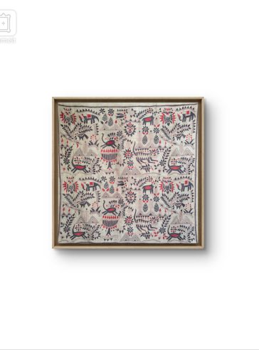 Rustic Synergy 40"- Kantha embroidered wall art