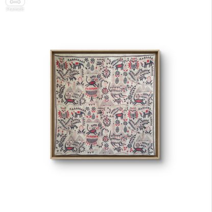 Rustic Synergy 40"- Kantha embroidered wall art