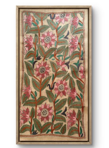 Flora- Kantha embroidered wall art