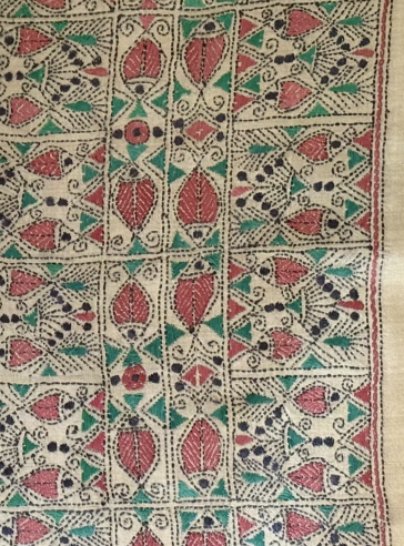 Fish folk art- Kantha embroidered wall art