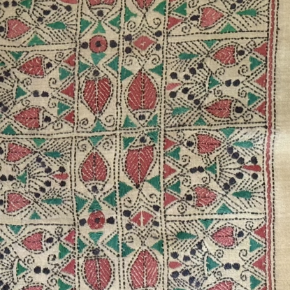 Fish folk art- Kantha embroidered wall art