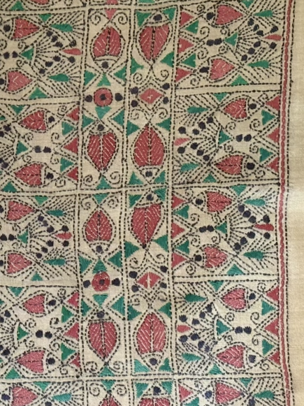 Fish folk art- Kantha embroidered wall art