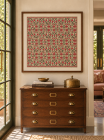 Sunlit Foyer with Folk Textile Art