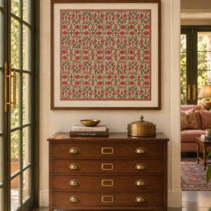 Nakshi Bithi | Kantha Embroidered Fish Motif Wall Art on Tussar Silk
