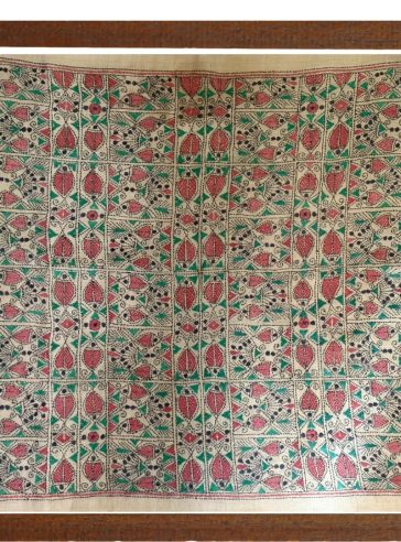Fish folk art- Kantha embroidered wall art