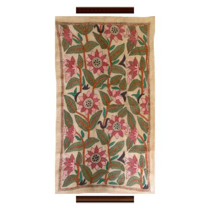 Flora- Kantha embroidered wall art