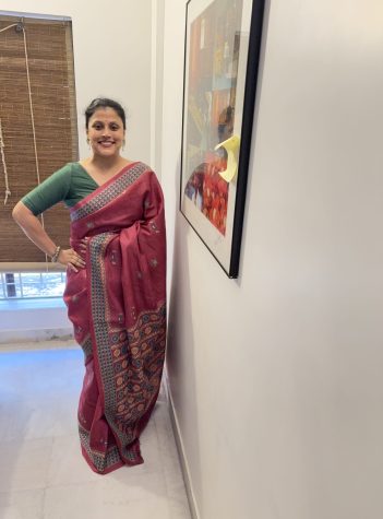 Abha- Kantha embroidered on pure Tussar Silk Saree