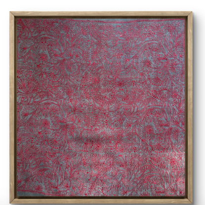 Whimsical Patterns- Kantha embroidered wall art