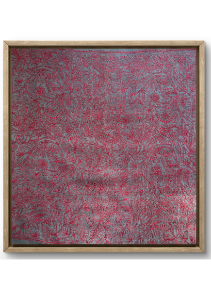 Whimsical Patterns- Kantha embroidered wall art