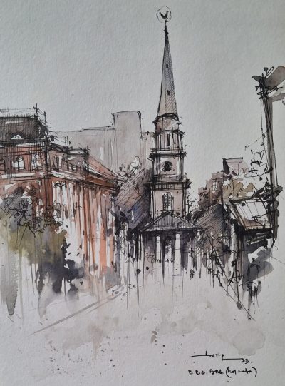 B.B.D. Square, Calcutta-Urban Sketch