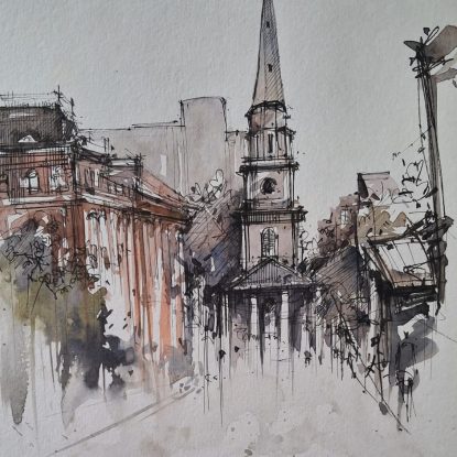 B.B.D. Square, Calcutta-Urban Sketch