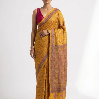 IRA- Kantha embroidered on pure Tussar Silk Saree