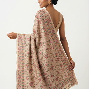 Ananta- Kantha embroidered on pure Tussar Silk Saree